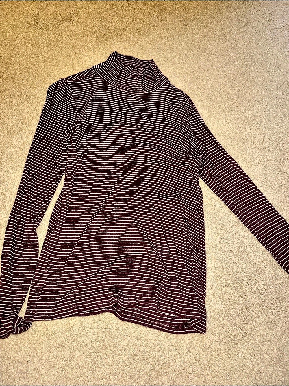 American Eagle Soft & Sexy Rib Long Sleeve Mockneck Shirt